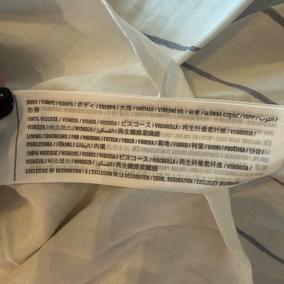 Abercrombie & Fitch Striped Ruffle Wrap Dress White/Gray 25195 - Picture 10 of 12